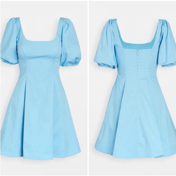 Staud Laelia Puff Sleeve Mini Dress 8 NWT - Picture 2 of 11